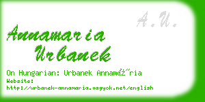 annamaria urbanek business card